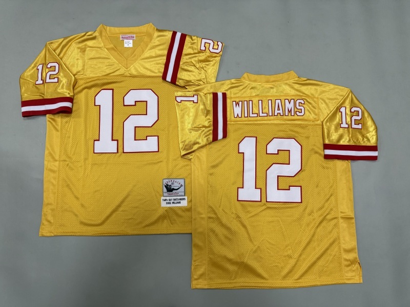 Men 2025 Tampa Bay Buccaneers #12 Williams yellow Throwback Limited NFL Jersey style 001